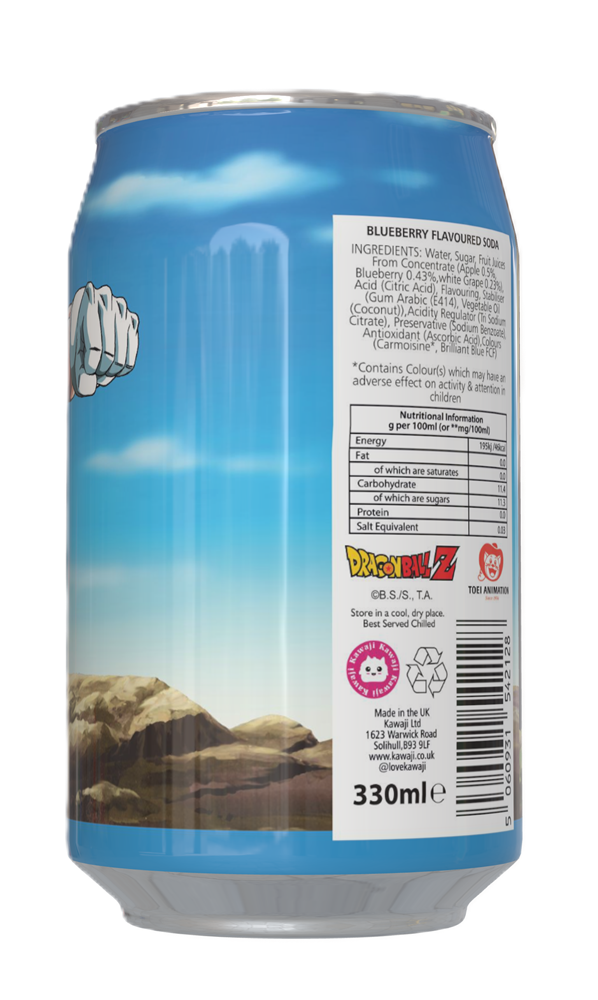 Dragon Ball Z Vegeta's Blue Fury - Blueberry Flavour Soda Can 330ml