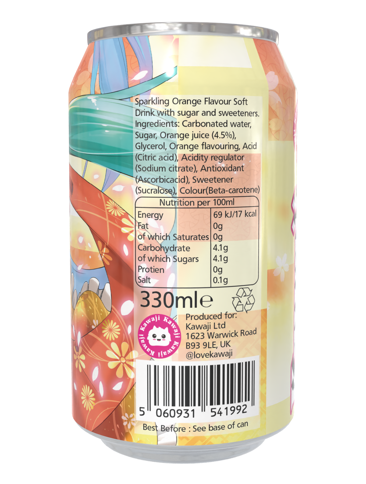 Limited Edition Hatsune Miku Orange Groove Soda Can 330ml