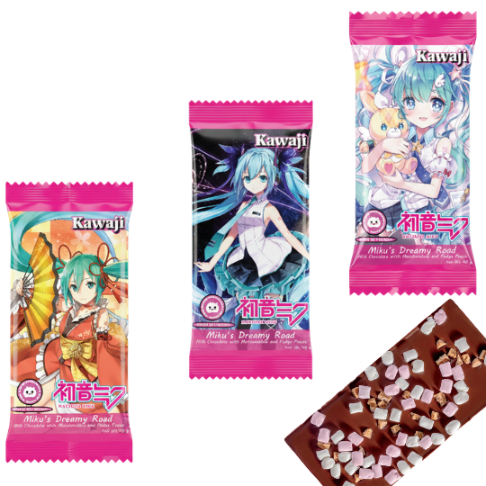 Miku’s Dreamy Road – Milk Chocolate with Fudge & Marshmallow Pieces 40g Bar