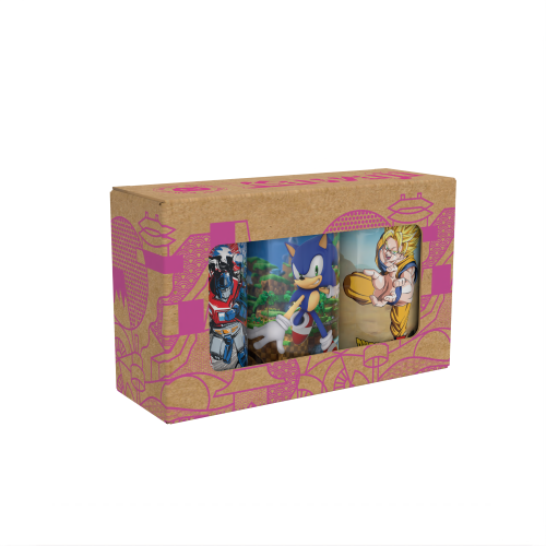 Kawaji Soda: The Hero Squad Collector's Pack- Optimus Prime, Sonic the Hedgehog and Goku 3 Can Soda Gift Set