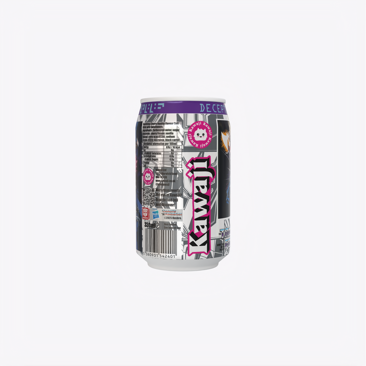 Transformers  Decepticherry - Cherry Vanilla Soda Flavour Can 330ml Standard