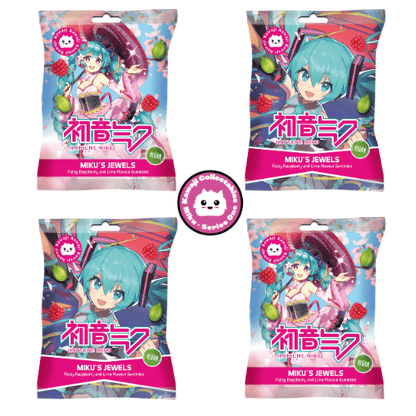 Miku's Jewels by Kawaji - Hatsune Miku Raspberry and Lime Gummies - 48g bag