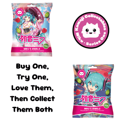 Miku's Jewels by Kawaji - Hatsune Miku Raspberry and Lime Gummies - 48g bag