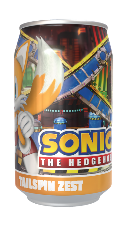 Sonic the Hedgehog Tailspin Zest - Orange  Flavour Soda Can 330ml Standard