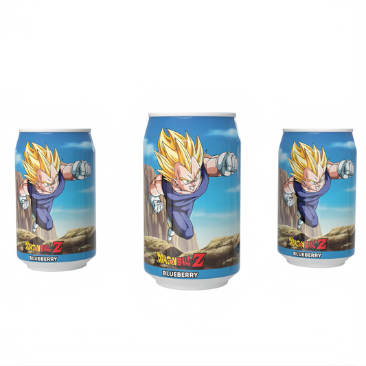 Dragon Ball Z Vegeta's Blue Fury -  Blueberry Flavour Soda Can 330ml