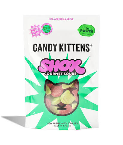 Candy Kittens Sour Shox 140g 12 Unit Clip Strip