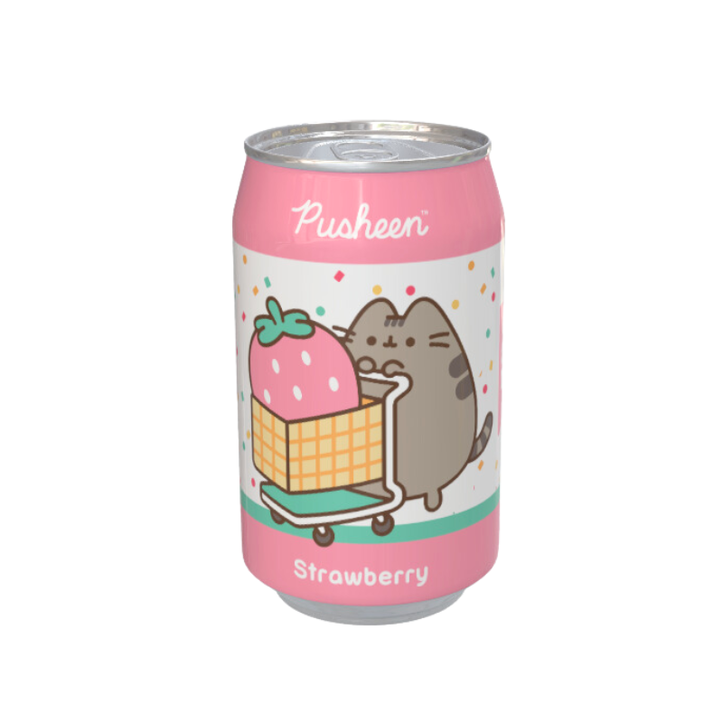 Pusheen Strawberry Flavour Soda Can 330ml